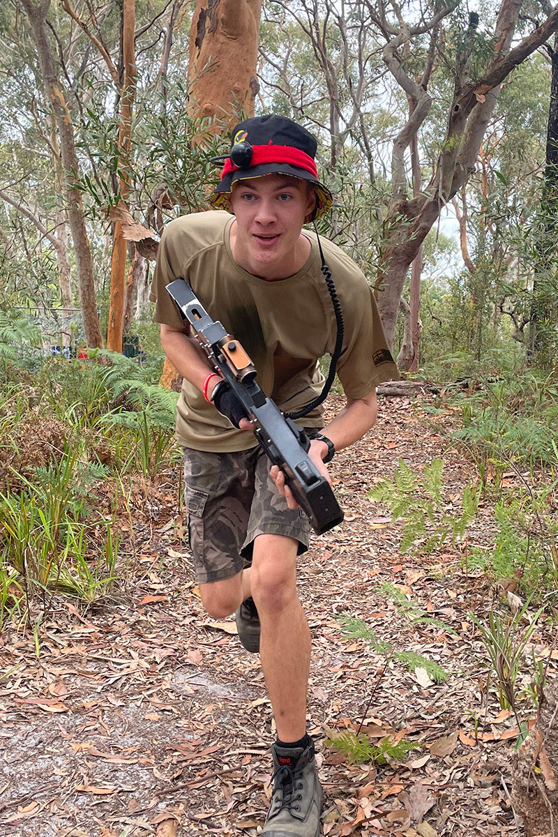 Players in action at Battlezone Laser Tag, Salt Ash NSW
