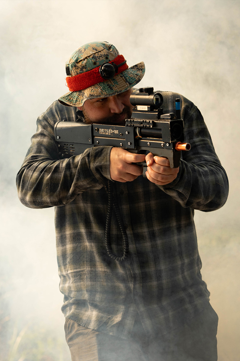 Players in action at Battlezone Extreme Events, Salt Ash NSW